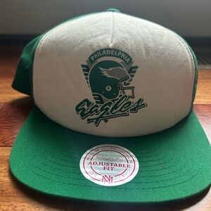 Mitchell and Ness Philadelphia Eagles Green and White Retro Hat
